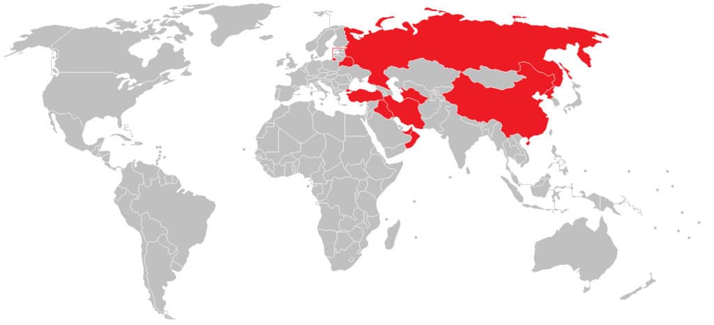Карта мира, чтобы показать, где разрешены VPN.